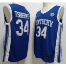 Men's Kentucky Wildcats #34 Oscar Tshiebwe Blue College Basketball Jersey