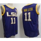 Men's LSU Tigers #11 Hailey Van Lith Purple College Basketball Jersey