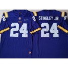 Men's LSU Tigers #24 Derek Stingley Jr Purple College Football Jersey