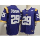 Men's LSU Tigers #29 Caden Durham Limited Purple College Football Jersey