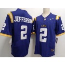 Men's LSU Tigers #2 Justin Jefferson Purple FUSE College Football Jersey