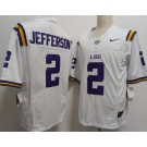 Men's LSU Tigers #2 Justin Jefferson White FUSE College Football Jersey
