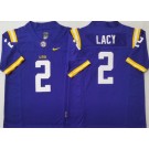 Men's LSU Tigers #2 Kyren Lacy Purple College Football Jersey