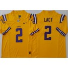 Men's LSU Tigers #2 Kyren Lacy Yellow College Football Jersey