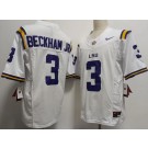 Men's LSU Tigers #3 Odell Beckham Jr White FUSE College Football Jersey