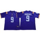 Men's LSU Tigers #9 Joe Burreaux Purple 2019 College Football Jersey
