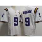 Men's LSU Tigers #9 Joe Burrow White FUSE College Football Jersey