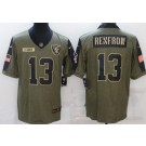 Men's Las Vegas Raiders #13 Hunter Renfrow Limited Olive 2021 Salute To Service Jersey
