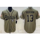 Men's Las Vegas Raiders #13 Hunter Renfrow Limited Olive 2022 Salute To Service Baseball Jersey