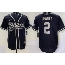 Men's Las Vegas Raiders #2 Ashton Jeanty Limited Black Fashion Baseball Jersey