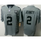 Men's Las Vegas Raiders #2 Ashton Jeanty Limited Gray Fashion FUSE Vapor Jersey