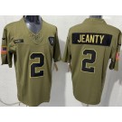 Men's Las Vegas Raiders #2 Ashton Jeanty Limited Green 2025 Salute To Service Jersey