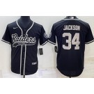 Men's Las Vegas Raiders #34 Bo Jackson Black Baseball Jersey