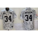 Men's Las Vegas Raiders #34 Bo Jackson Limited Arctic Camo 2024 Salute to Service Jersey