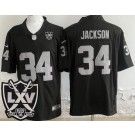 Men's Las Vegas Raiders #34 Bo Jackson Limited Black 65th Season Vapor Jersey