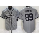 Men's Las Vegas Raiders #89 Brock Bowers Limited Gray Fashion Baeball Jersey