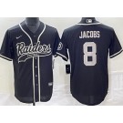 Men's Las Vegas Raiders #8 Josh Jacobs Limited Black Baseball Jersey
