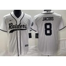 Men's Las Vegas Raiders #8 Josh Jacobs Limited White Baseball Jersey