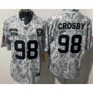 Men's Las Vegas Raiders #98 Maxx Crosby Limited Arctic Camo 2024 Salute to Service Jersey