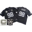 Men's Las Vegas Raiders #98 Maxx Crosby Limited Black C Patch 65th Season FUSE Vapor Jersey