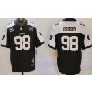 Men's Las Vegas Raiders #98 Maxx Crosby Limited Black C Patch 65th Thanksgiving Vapor Jersey