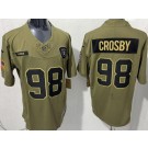 Men's Las Vegas Raiders #98 Maxx Crosby Limited Green 2025 Salute To Service Jersey