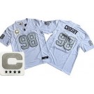 Men's Las Vegas Raiders #98 Maxx Crosby Limited White Alternate C Patch FUSE Vapor Jersey