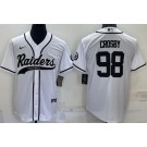 Men's Las Vegas Raiders #98 Maxx Crosby White Baseball Jersey
