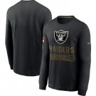 Men's Las Vegas Raiders Black 2020 Salute To Service Long Sleeves T Shirt 225