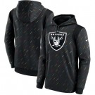 Men's Las Vegas Raiders Black 2021 Crucial Catch Therma Pullover Hoodie