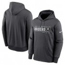 Men's Las Vegas Raiders Black Anthracite Prime Logo Name Split Pullover Hoodie