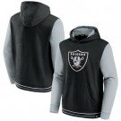 Men's Las Vegas Raiders Black Gray Block Party Pullover Hoodie
