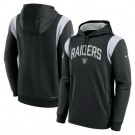 Men's Las Vegas Raiders Black Gray Sideline Athletic Stack Performance Pullover Hoodie