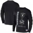 Men's Las Vegas Raiders Black NFL x Staple World Renowned Long Sleeve T Shirt