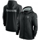 Men's Las Vegas Raiders Black Performance Sideline Lockup Full Zip Hoodie
