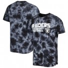 Men's Las Vegas Raiders Black Resolution Tie Dye Raglan T Shirt