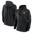 Men's Las Vegas Raiders Black Sideline Club Performance Full Zip Hoodie