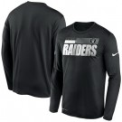 Men's Las Vegas Raiders Black Sideline Impact Legend Performance Long Sleeves T Shirt 605