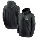 Men's Las Vegas Raiders Black Sideline Impact Lockup Performance Full Zip Pullover Hoodie