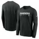 Men's Las Vegas Raiders Black Sideline Infograph Lock Up Performance Long Sleeve T Shirt