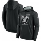 Men's Las Vegas Raiders Black Sideline Logo Performance Pullover Hoodie