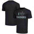 Men's Las Vegas Raiders Black The NFL ASL Collection by Love Sign Tri Blend T Shirt