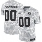 Men's Las Vegas Raiders Customized Limited Arctic Camo 2024 Salute to Service Jersey