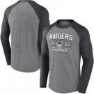 Men's Las Vegas Raiders Gray 1960 Tri Blend Raglan Athletic Long Sleeve T Shirt