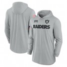 Men's Las Vegas Raiders Gray 2024 Salute to Service Lightweight Performance Long Sleeve Hooded T Shirt