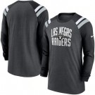 Men's Las Vegas Raiders Gray Black Tri Blend Raglan Athletic Long Sleeve T Shirt