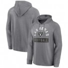 Men's Las Vegas Raiders Gray No Time Off Raglan Pullover Hoodie