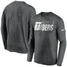Men's Las Vegas Raiders Gray Sideline Impact Legend Performance Long Sleeves T Shirt 611