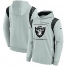Men's Las Vegas Raiders Gray Sideline Logo Performance Pullover Hoodie