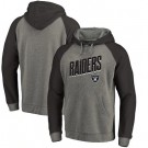 Men's Las Vegas Raiders Gray Slant Strike Tri Blend Raglan Pullover Hoodie